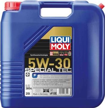 Liqui Moly 3854 - OLEJ LIQUI MOLY 5W30 20L LEICHTLAUF SPECIAL TEC F - FORD - A5-B5 - WSS M2C 913 D - STJLR.03.5003 - 9.55535-G1 - DO WYCZERPANIA Z