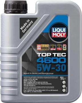 Liqui Moly 2315 - OLEJ LIQUI MOLY 5W30 1L TOP TEC 4600 - 505.01 505.00 502.00 - 229.51 - BMW - DB - OPEL