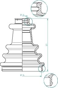 LÖBRO 190976 - OSŁONA PRZEGUBU VW ZEW. 24X94X127 FLEXBOOT PÓŁUNIWERSALNA