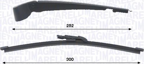 Magneti Marelli 000723180455 - RAMIĘ WYCIERACZKI Z PIÓREM 300MM DB KLASA GLA. E 12.13-10.23 TYŁ