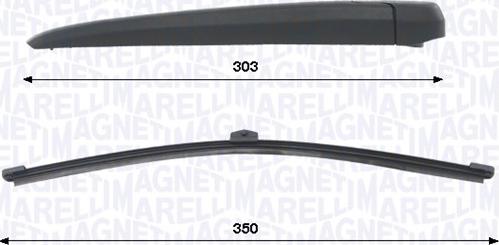 Magneti Marelli 000723180461 - RAMIĘ WYCIERACZKI Z PIÓREM 350MM DB KLASA B 12.18- TYŁ