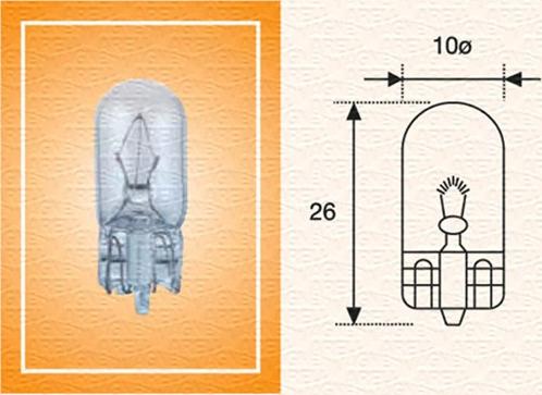 Magneti Marelli 003822100000 - ŻARÓWKA W3W 24V-3W CAŁOSZKLANA  10SZT
