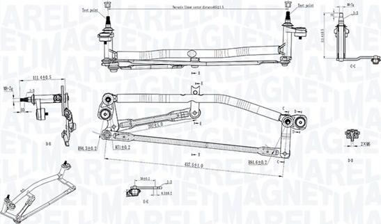 Magneti Marelli 085570753010 - MECHANIZM WYCIERACZEK SKODA SUPERB II 03.08-05.15 PRZÓD