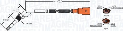 Magneti Marelli 172000073010 - CZUJNIK TEMP. SPALIN VW POLO 1.2TDI 10-