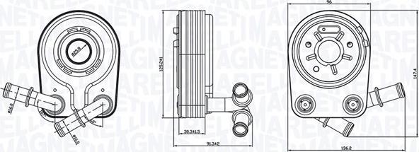 Magneti Marelli 350300000100 — Chłodnica oleju, olej silnikowy