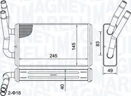 Magneti Marelli 350218450000 — Wymiennik ciepła, ogrzewanie wnętrza