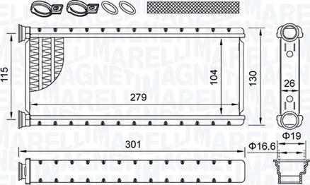 Magneti Marelli 350218514000 — Wymiennik ciepła, ogrzewanie wnętrza