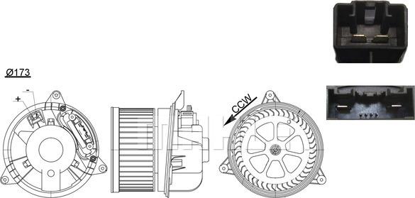MAHLE AB 195 000S — Wentylator wewnętrzny