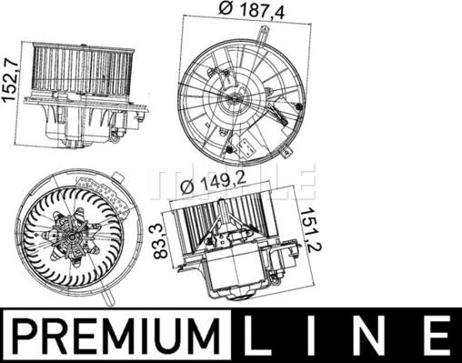MAHLE AB 149 000P — Wentylator wewnętrzny