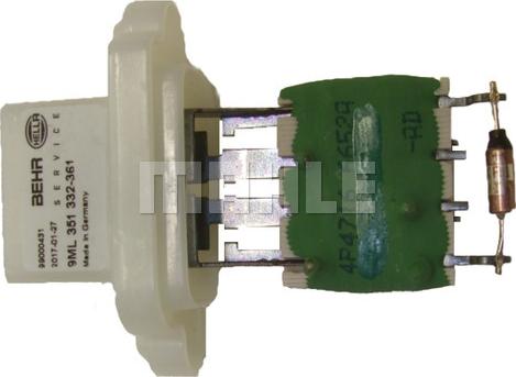 MAHLE ABR 97 000P - REZYSTOR DMUCHAWY FORD FOCUS-FIESTA 04- MONDEO 00-