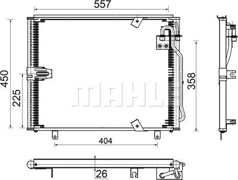 MAHLE AC 148 000S - SKRAPLACZ KLIMATYZACJI BMW E34 518-540