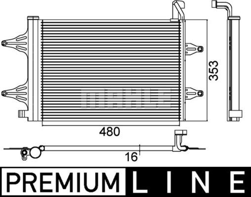 MAHLE AC 359 000P - SKRAPLACZ KLIMATYZACJI VW POLO-FABIA-SEAT-ROOM Z OSUSZACZEM