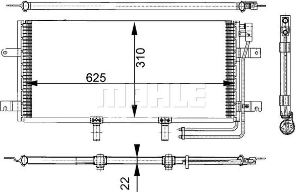 MAHLE AC 332 000S - SKRAPLACZ KLIMATYZACJI VW T4