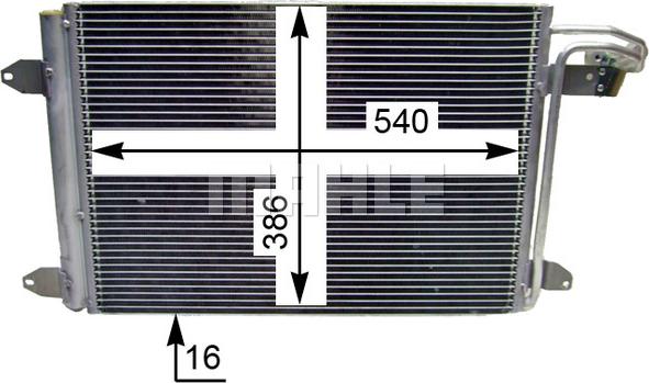 MAHLE AC 324 000S - SKRAPLACZ KLIMATYZACJI VW A3-GOLF 5-OCTAVIA 04-