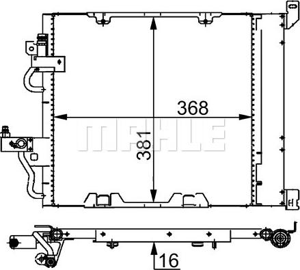 MAHLE AC 376 000S - SKRAPLACZ KLIMATYZACJI OPEL ASTRA H DIESEL 1.3-1.9CDT