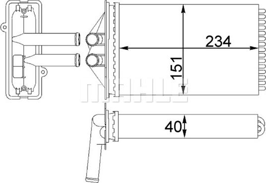 MAHLE AH 92 000S — Wymiennik ciepła, ogrzewanie wnętrza