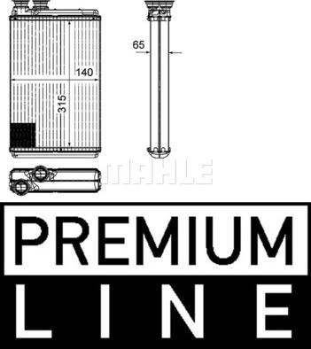 MAHLE AH 195 000P — Wymiennik ciepła, ogrzewanie wnętrza