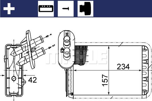 MAHLE AH 164 000S — Wymiennik ciepła, ogrzewanie wnętrza