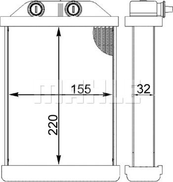 MAHLE AH 220 000S — Wymiennik ciepła, ogrzewanie wnętrza