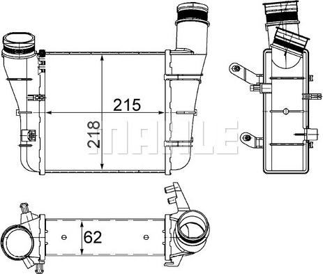 MAHLE CI 336 000S - INTERCOOLER AUDI A4 II00-