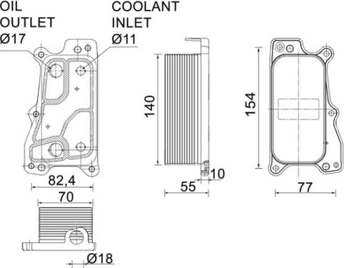 MAHLE CLC 235 000P — Chłodnica oleju, olej silnikowy