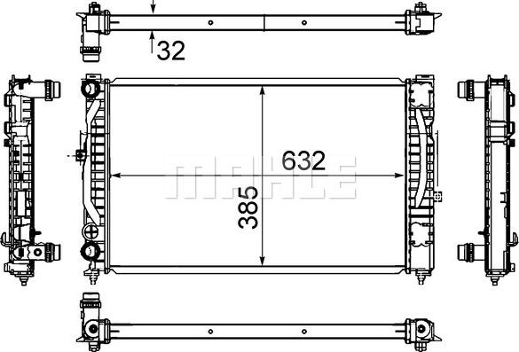 MAHLE CR 647 000S - CHŁODNICA VW A4-PASSAT 1.6-2.8 95-05