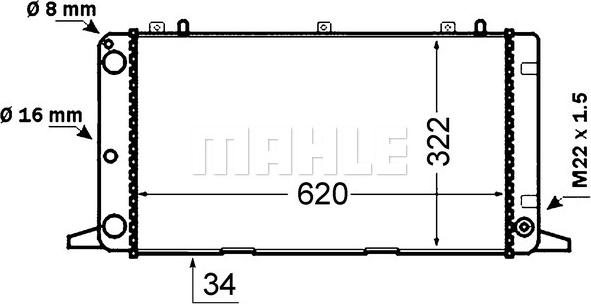 MAHLE CR 1415 000S — Chłodnica, układ chłodzenia silnika