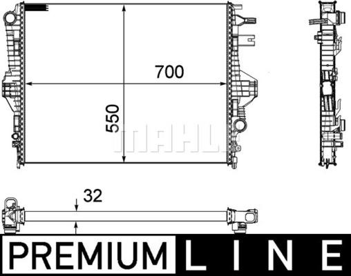 MAHLE CR 1184 000P — Chłodnica, układ chłodzenia silnika
