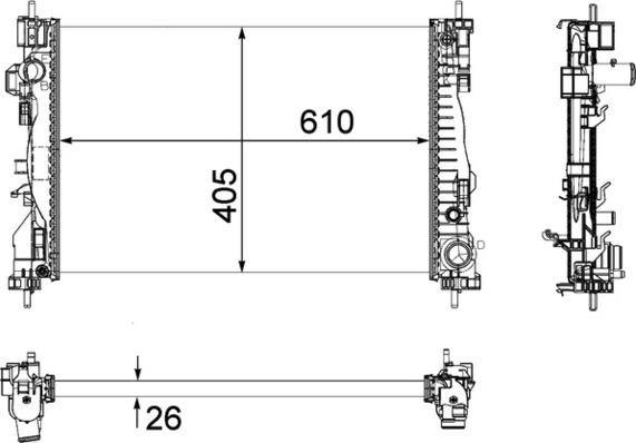 MAHLE CR 1178 000P — Chłodnica, układ chłodzenia silnika