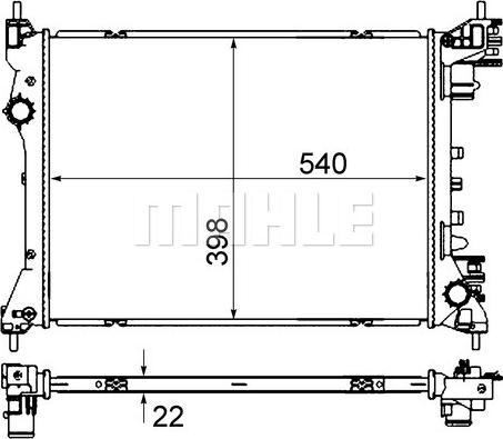 MAHLE CR 2056 000S — Chłodnica, układ chłodzenia silnika