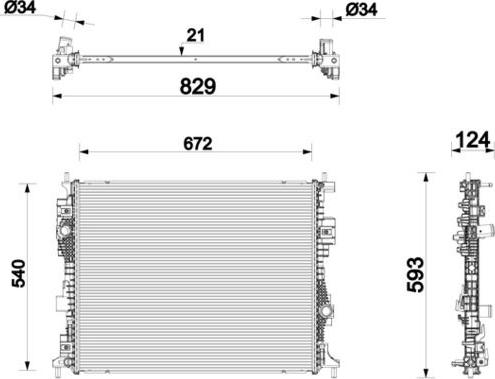 MAHLE CR 2865 000P - Chłodnica silnika