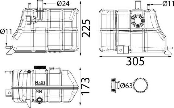 MAHLE CRT 339 000S — Zbiorniczek wyrównawczy, płyn chłodzący