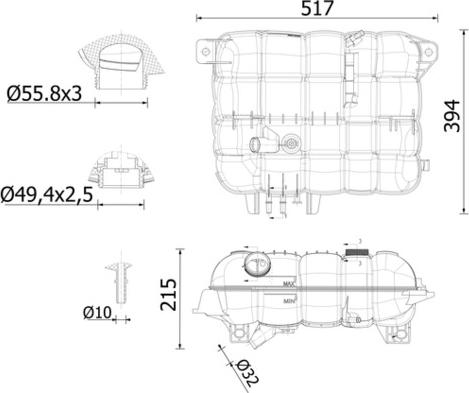 MAHLE CRT 251 000S — Zbiorniczek wyrównawczy, płyn chłodzący