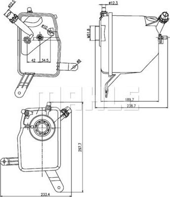 MAHLE CRT 205 000S — Zbiorniczek wyrównawczy, płyn chłodzący