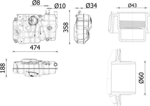 MAHLE CRT 270 000S — Zbiorniczek wyrównawczy, płyn chłodzący