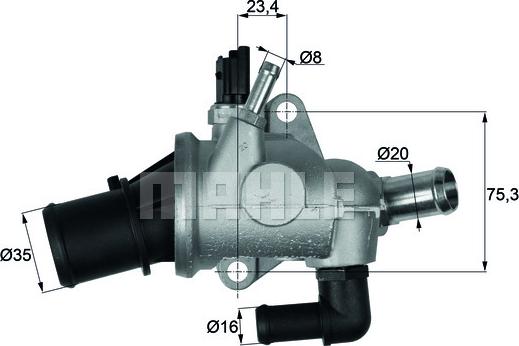 MAHLE TI 174 88 - Termostat cieczy chłodzącej