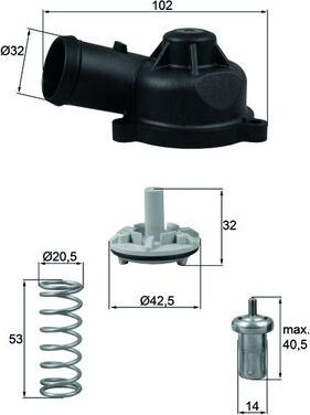 MAHLE TI 244 83D - Termostat cieczy chłodzącej