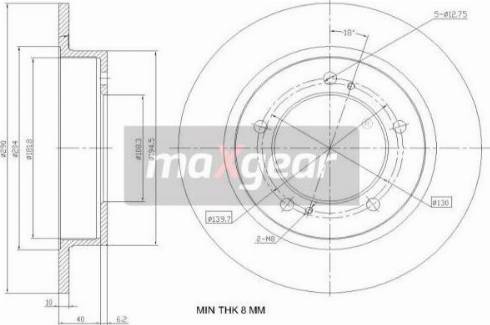 Maxgear 19-3227 - TARCZA HAM. SUZUKI P. JIMNY 98-