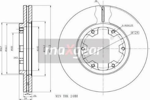 Maxgear 19-2569 - TARCZA HAM. NISSAN P. TERRANO 96--MAVERICK