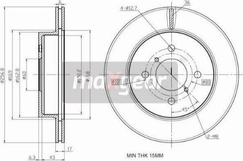 Maxgear 19-2528 - TARCZA HAM. SUZUKI P. IGNIS