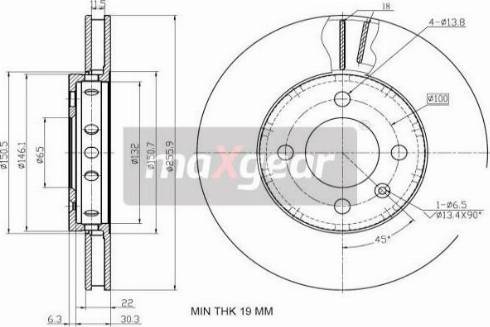 Maxgear 19-2856 - TARCZA HAM. VW P. UP-SKODA CITIGO 11-