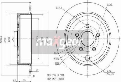 Maxgear 19-2271 - TARCZA HAM. SUBARU T. OUTBACK-IMPREZA-FORESTER 08- 286MM