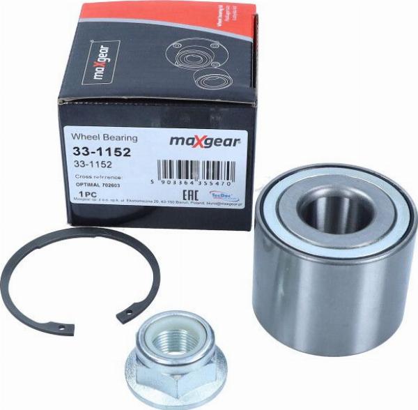 Maxgear 33-1152 - ŁOŻYSKO KOŁA RENAULT T. MEGANE-SCENIC 99-03 DO TARCZ