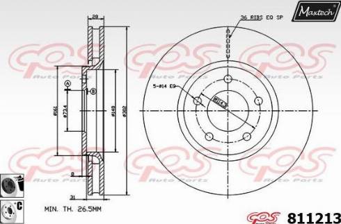 TRW DF4346 - Tarcza hamulcowa