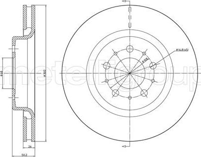 ATE 24.0326-0107.1 - TARCZA HAM. VOLVO P. S70-V70-C70 96-05 POWER DISC