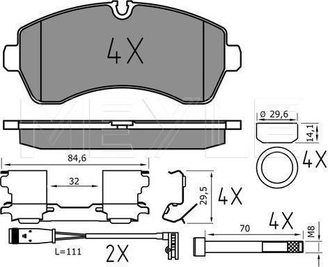 Meyle 025 292 0020/PD - KLOCKI HAM. VW P. CRAFTER 2.0-2.5 TDI 06-
