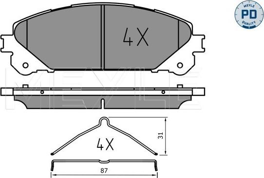 Meyle 025 244 5218/PD — Zestaw klocków hamulcowych, hamulce tarczowe