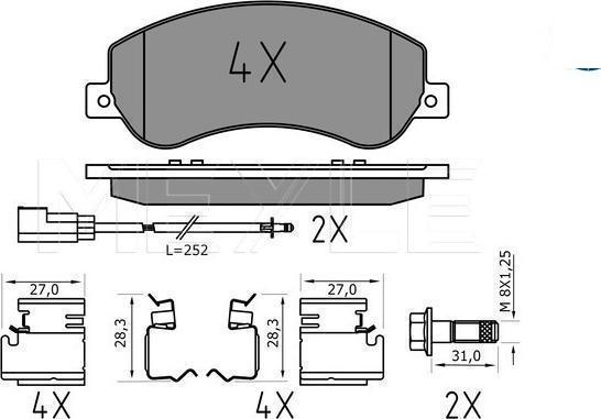 Meyle 025 244 8419/PD - KLOCKI HAM. FORD P. TRANSIT 06- DMC 3.3-3.5