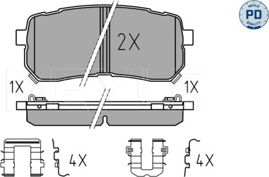Meyle 025 245 5915/PD — Zestaw klocków hamulcowych, hamulce tarczowe