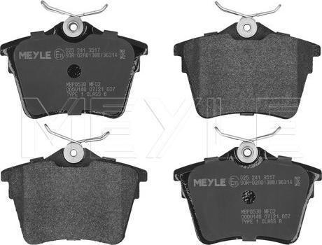 Meyle 025 241 3517 — Zestaw klocków hamulcowych, hamulce tarczowe
